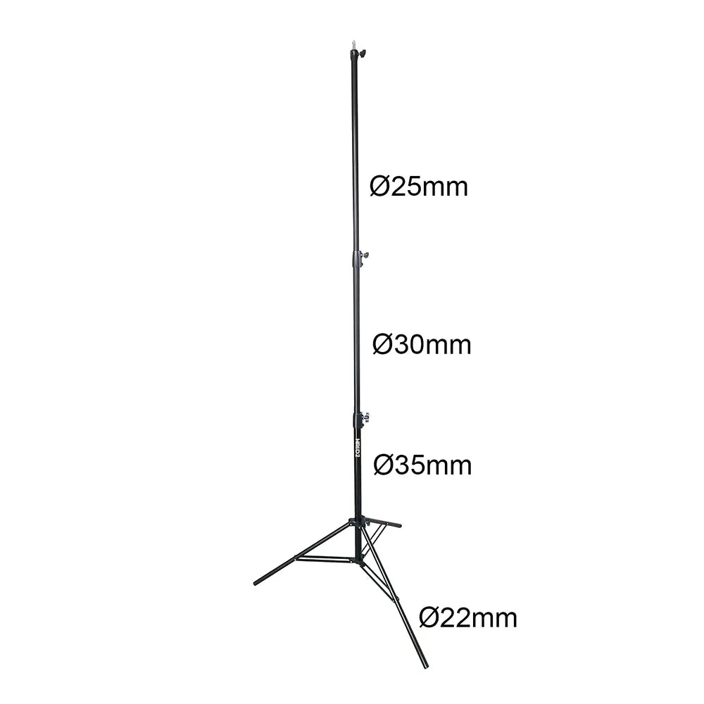 Hridz 280cm Black Stainless Steel Light Stand Colour Heavy Duty with Spigot
