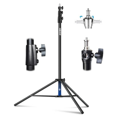 Hridz 280cm Black Stainless Steel Light Stand Colour Heavy Duty with Spigot