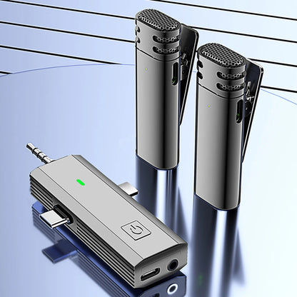 Hridz 3 In 1 Wireless Lavalier Lapel Microphone Set For Iphone Android SLR Camera