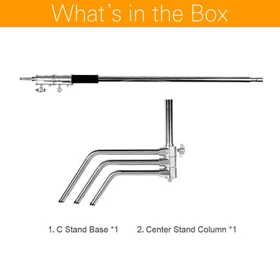 Hridz 300cm Stainless Steel Heavy Duty C-Stand – Century Light Stand for Studio Lighting