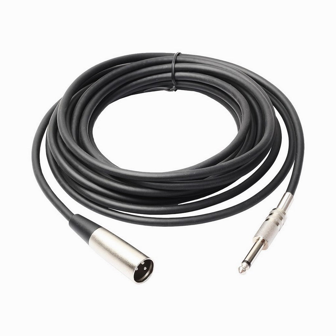 Hridz 3M XLR Male to 1/4" (6.35mm) TS Mono Jack Audio Cable - Noise-Free Microphone & Instrument Cable