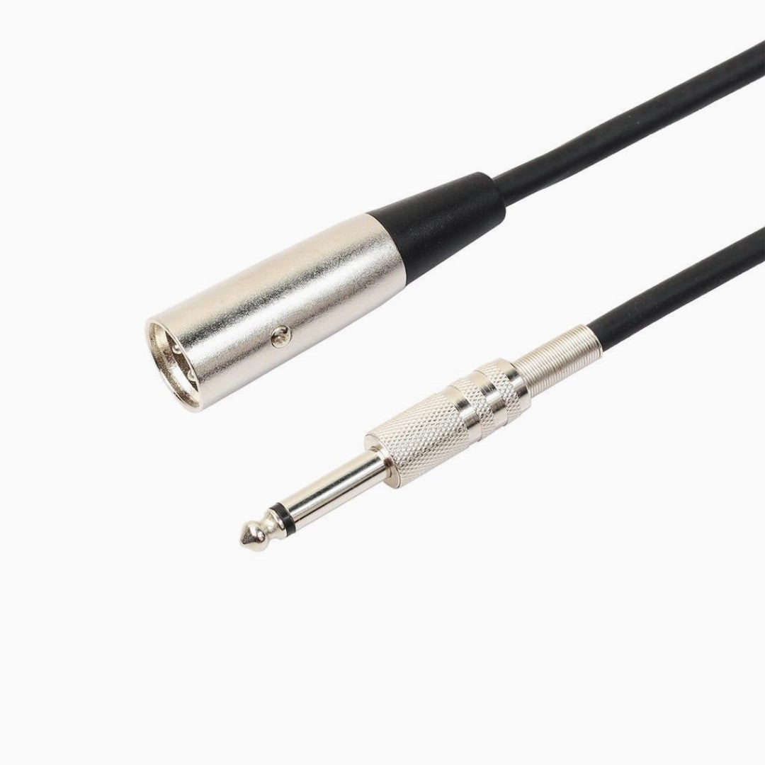 Hridz 3M XLR Male to 6.35mm Cable TRS Mono Jack Audio Noise-Free Microphone & Instrument Cable