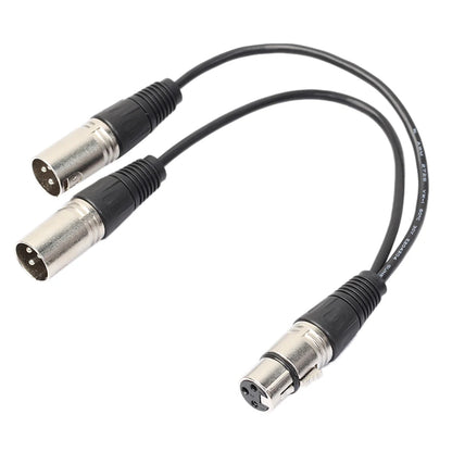 Hridz 3Pin XLR Female to Dual 2 Male Plug Y Splitter Adapter Cable 1ft – Professional Audio Mic Connector Cord