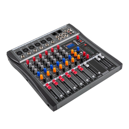 Hridz 6-Channel Compact Audio Mixer – Bluetooth & USB Interface for Podcasting, Karaoke & Live Streaming