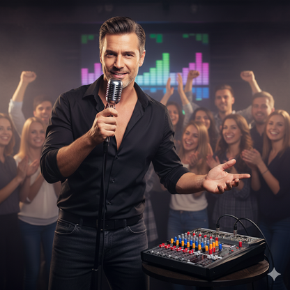 Hridz 6 Channel Karaoke Sound Mixer DJ Live Studio Bluetooth Audio Mixing USB Console Amplifier AUX