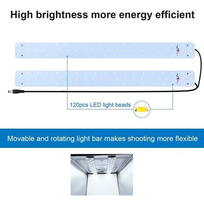 Hridz 60cm Folding Photo Lightbox Professional Product Photography Tent with Bi-Colour LEDs & 6 Anti-Wrinkle Backdrops