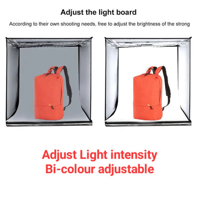 Hridz 60cm Folding Photo Lightbox Professional Product Photography Tent with Bi-Colour LEDs & 6 Anti-Wrinkle Backdrops