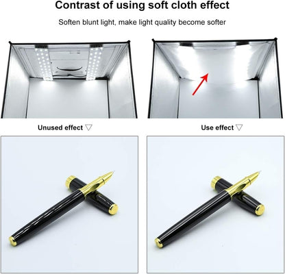 Hridz 60cm Folding Photo Lightbox Professional Product Photography Tent with Bi-Colour LEDs & 6 Anti-Wrinkle Backdrops