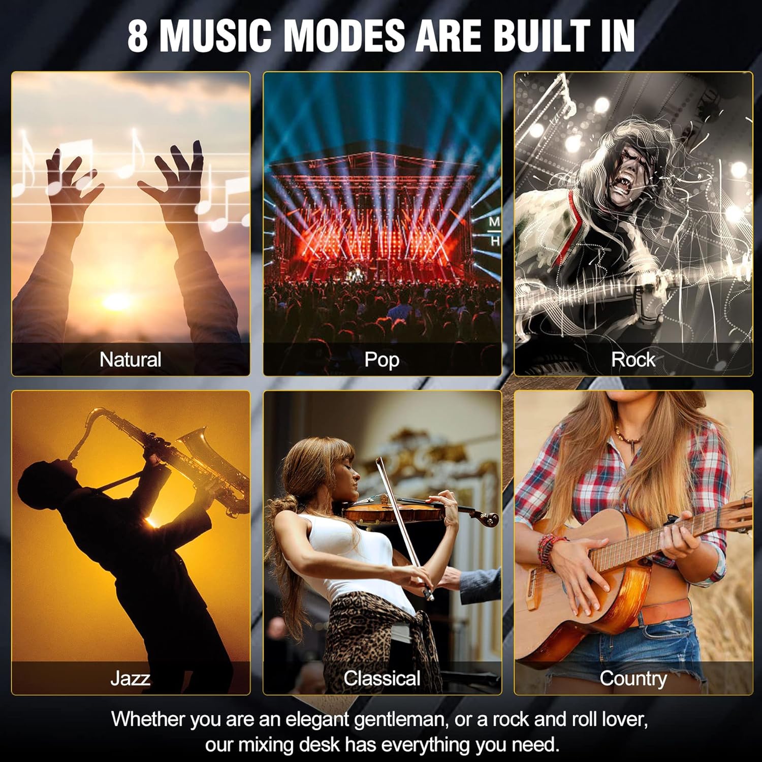 Hridz 8-Channel Audio Mixer with USB Sound Card & Bluetooth - Professional Studio Mixing for PC, DJ, Live Stage & Karaoke