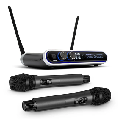 Hridz 8-Channel Karaoke Stereo Audio Mixer & 100m Range UHF Wireless Microphone Bundle