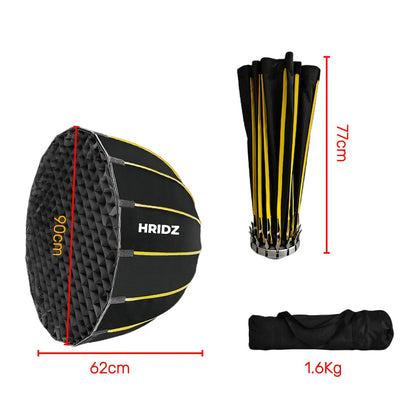 Hridz 90cm Bowens Parabolic Softbox Metal Diffuser with Honeycomb grid For Video Lights BM-H90