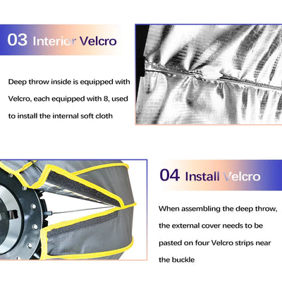 Hridz 90cm Bowens Parabolic Softbox Metal Diffuser with Honeycomb grid For Video Lights BM-H90