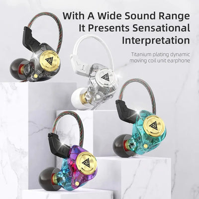Hridz AK3 Wired In-Ear Monitor IEM Earphone with Microphone HiFi Music Monitor Bass Headphone