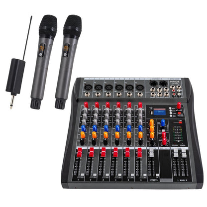Hridz CT-60S 6 Channel Audio Sound Mixer & UR109 Wireless Mic System Bundle