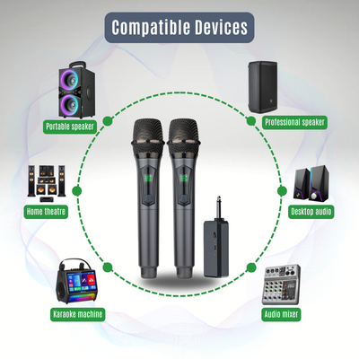 Hridz CT-80S 8 Channel Audio Mixer & U8 Dual 2.4GHz Wireless Microphone Karaoke Bundle