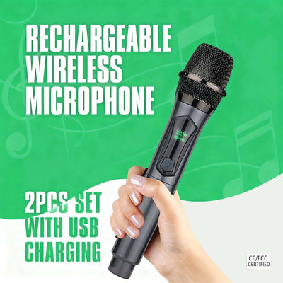 Hridz CT-80S 8 Channel Audio Mixer & U8 Dual 2.4GHz Wireless Microphone Karaoke Bundle