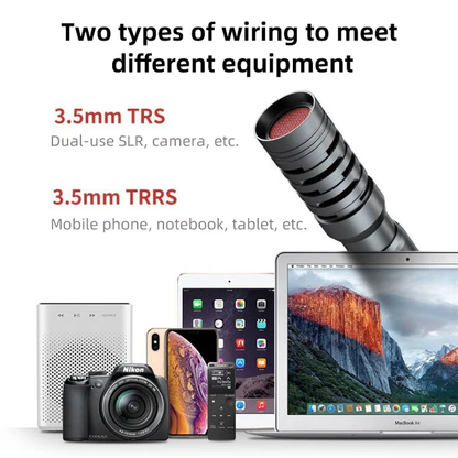 Hridz Cardioid Lavalier Shotgun Microphone For On-Camera & Smartphone