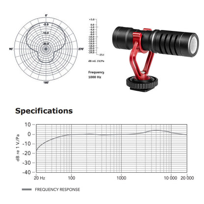 Hridz Cardioid Lavalier Shotgun Microphone For On-Camera & Smartphone