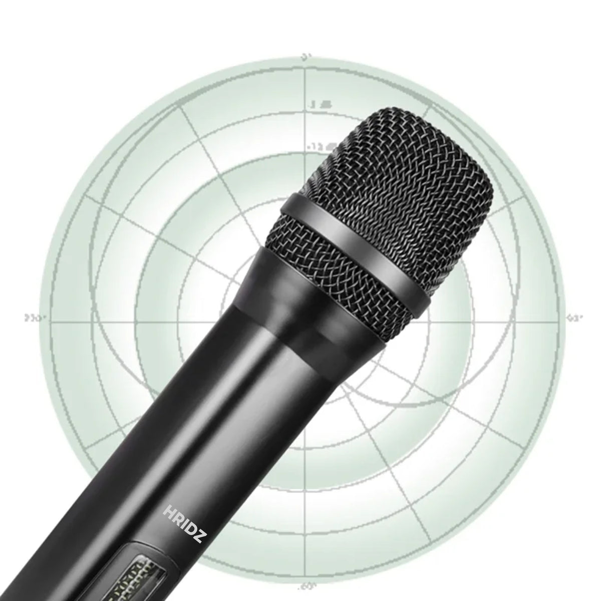 Hridz D100 2.4GHz Wireless Dynamic Karaoke Microphone System with Receiver, Reverb & Bass Control