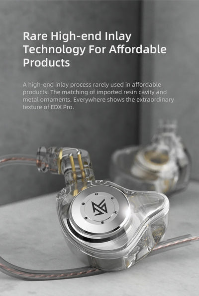 Hridz Edx Pro In ear monitors Wired Earphones No-Mic IEM HIFI Stereo Bass Music Earbuds IEM