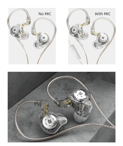 Hridz Edx Pro In ear monitors Wired Earphones No-Mic IEM HIFI Stereo Bass Music Earbuds IEM