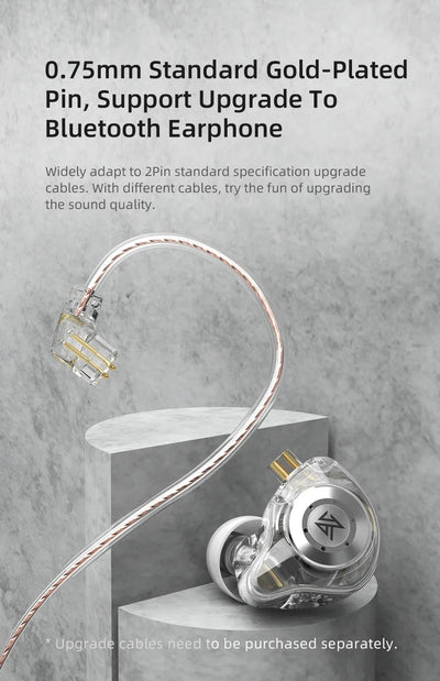 Hridz Edx Pro In ear monitors Wired Earphones No-Mic IEM HIFI Stereo Bass Music Earbuds IEM