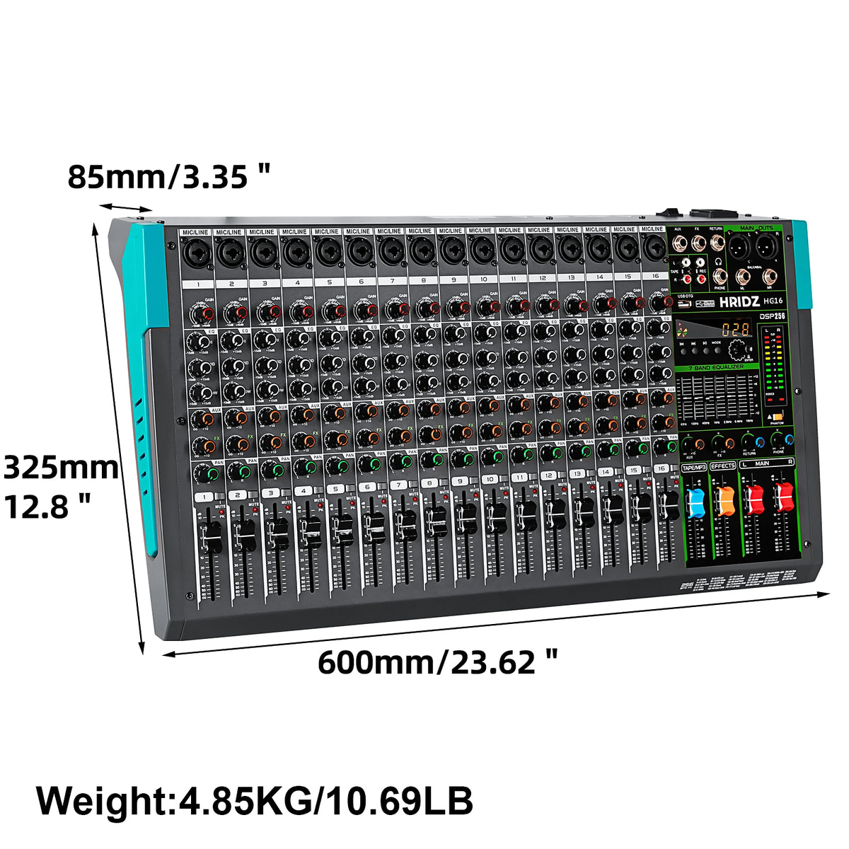 Hridz HG16 16-Channel Professional Audio Mixer
