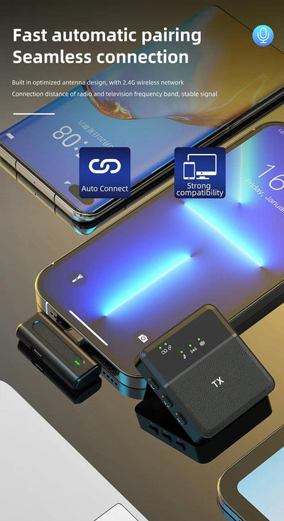 Hridz HZ31 Wireless Lavalier Lapel Microphone for Cameras, Phones & Computers
