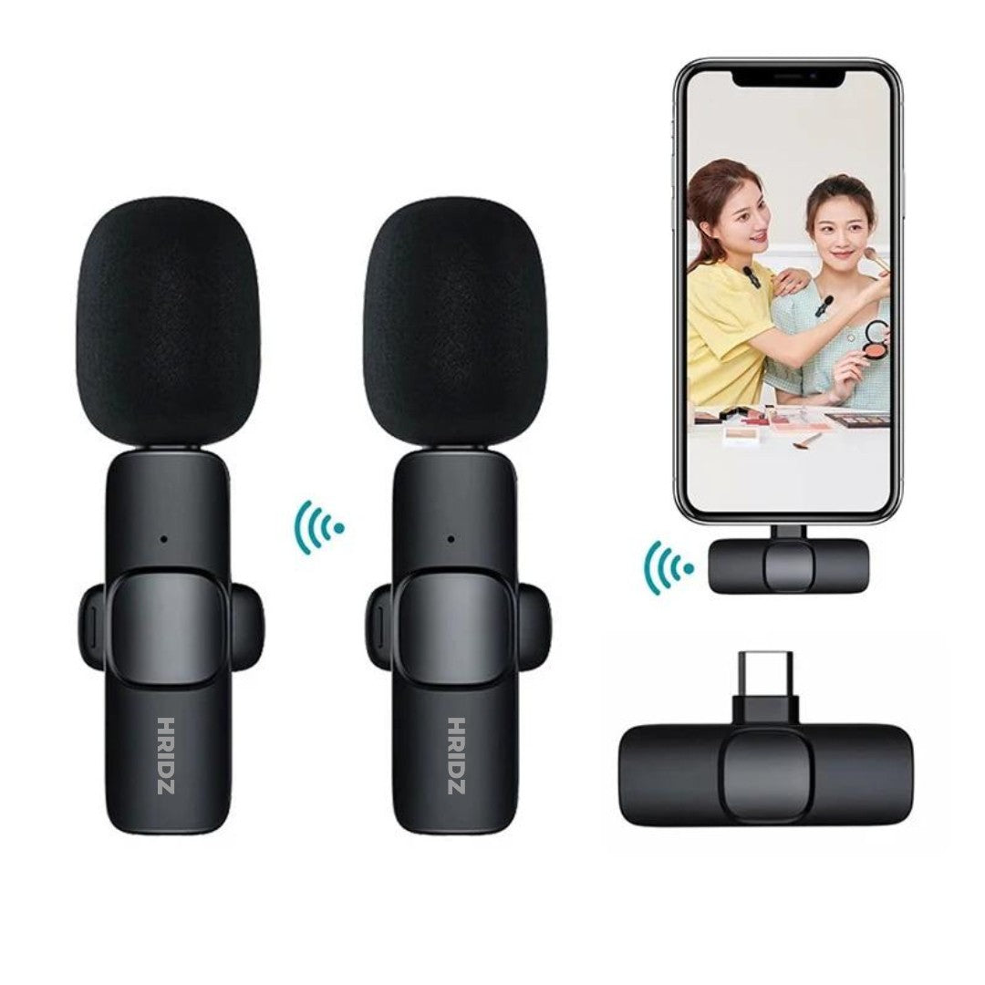 Hridz HZ9 Wireless Rechargeable Type-C Microphone For Podcast Recording Interview Quality Audio