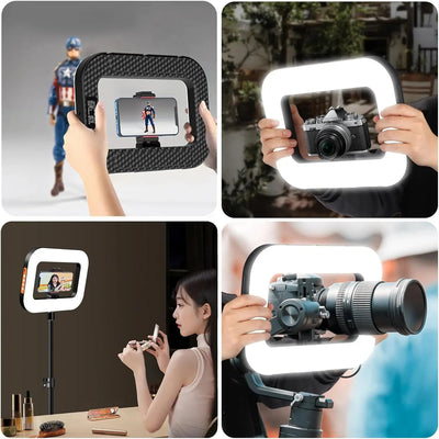 Hridz Handheld LED Ring Light with Phone Holder & 4000mAh Battery – Portable Vlogging Light for YouTube, Live Streaming, Photography & Content Creation