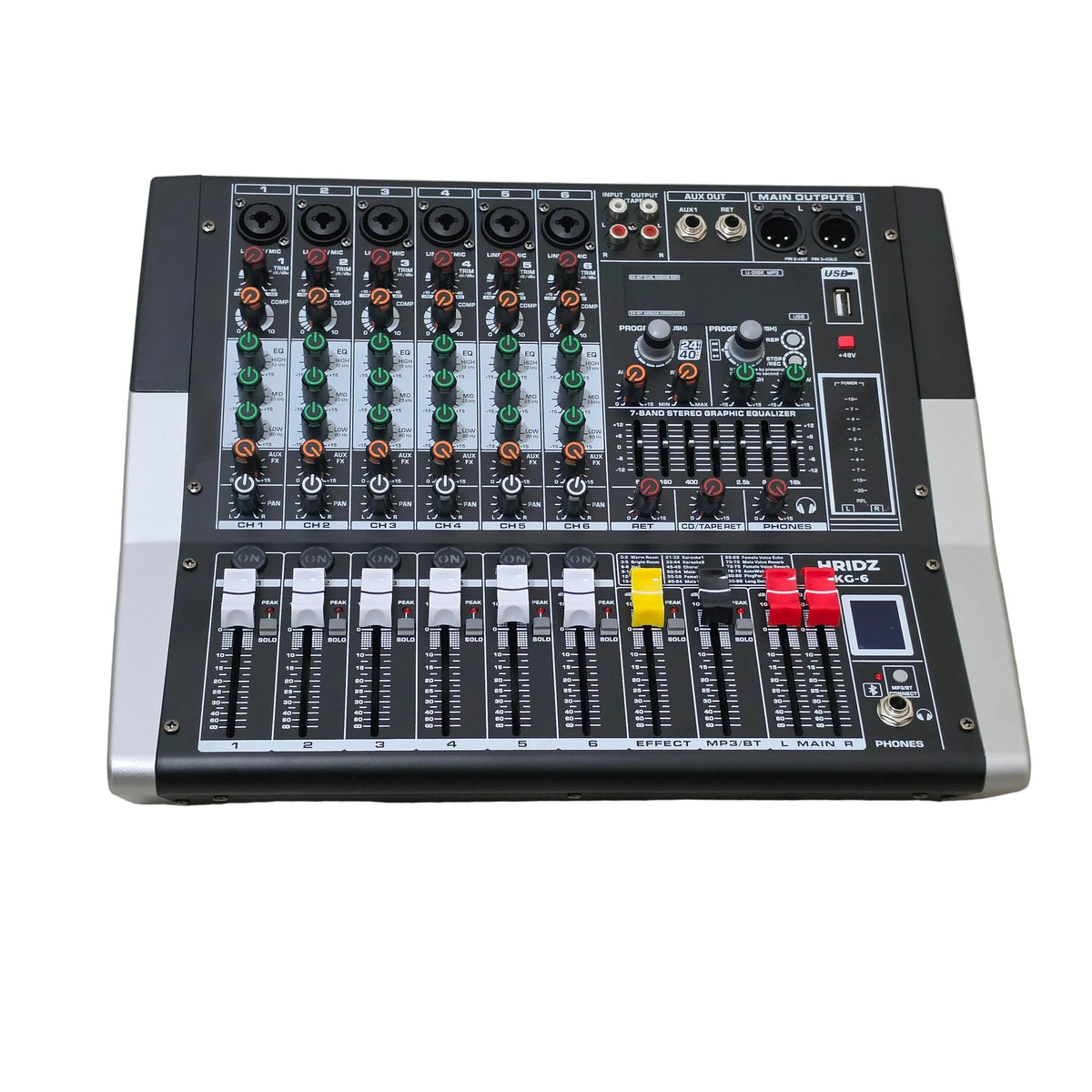 Hridz KG-4 / KG-6 / KG-8 Powered Audio Mixer 600W × 2 with Bluetooth, USB & Built-In Effects