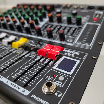 Hridz KG-4 / KG-6 / KG-8 Powered Audio Mixer 600W × 2 with Bluetooth, USB & Built-In Effects