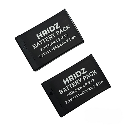 Hridz LP-E17 Batteries & Dual Charger For Canon EOS M6 200D 200D 77D 750D 760D 8000D