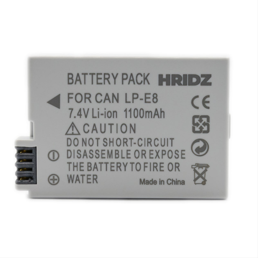 Hridz LP-E8 Replacement Battery for Canon EOS 550D/600D/650D/700D/750D & Rebel T2i-T6i