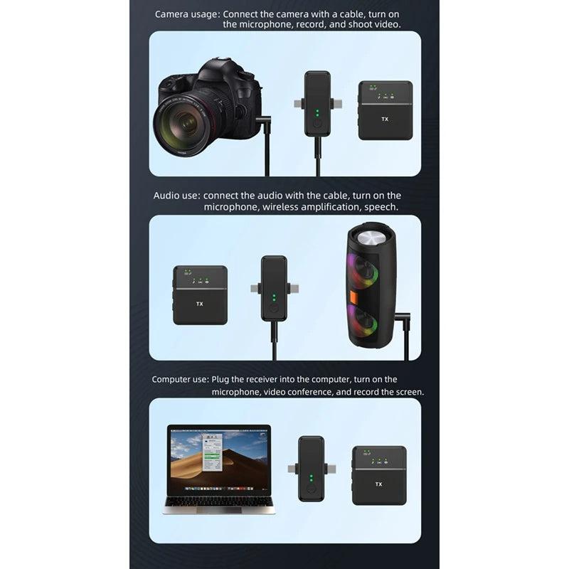 Hridz Lavalier Lapel Wireless Microphone For DSLR Camera Phone Computer Filmmaking Vlogging