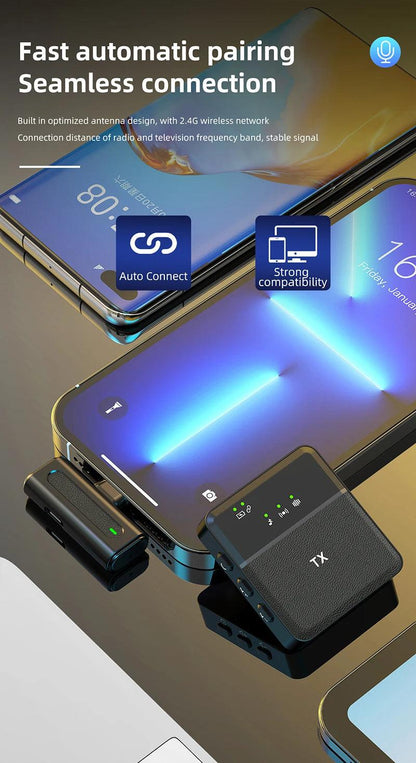 Hridz Lavalier Lapel Wireless Microphone For DSLR Camera Phone Computer Filmmaking Vlogging