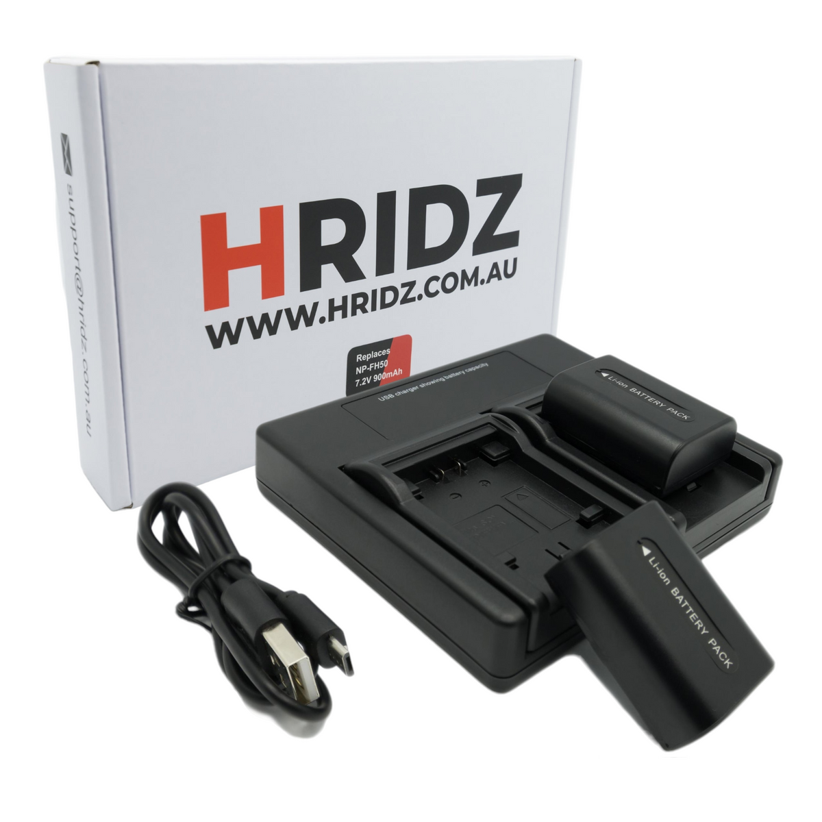 Hridz NP-FH50 2 Batteries & Dual Charger for Sony Cyber-Shot & Alpha Cameras