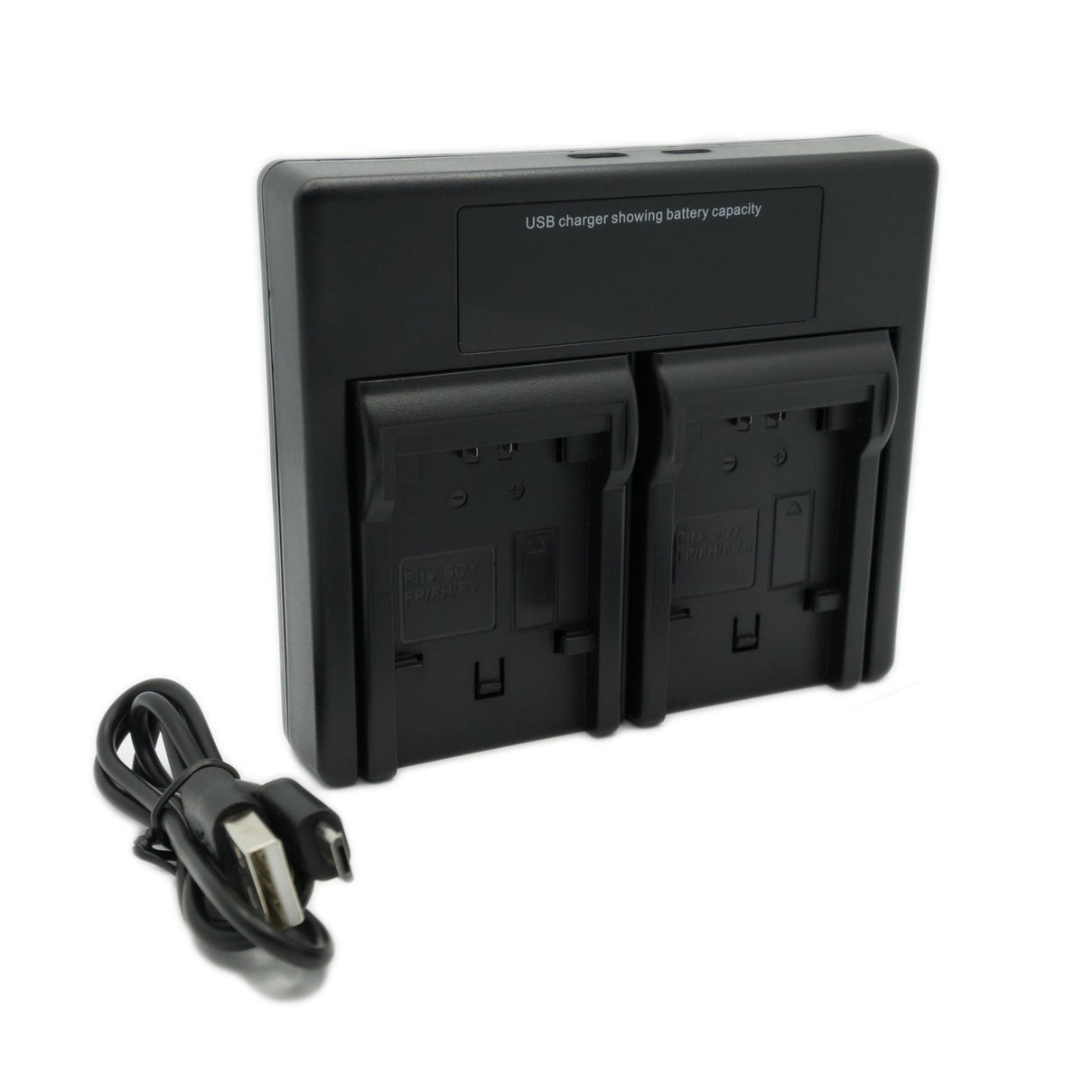 Hridz NP-FH50 Dual Battery Charger for Sony Cyber-shot HX100V, HX200V & Alpha A230–A390