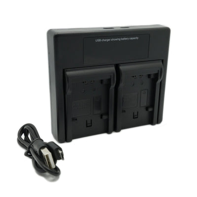 Hridz NP-FH50 Dual Battery Charger for Sony Cyber-shot HX100V, HX200V & Alpha A230–A390