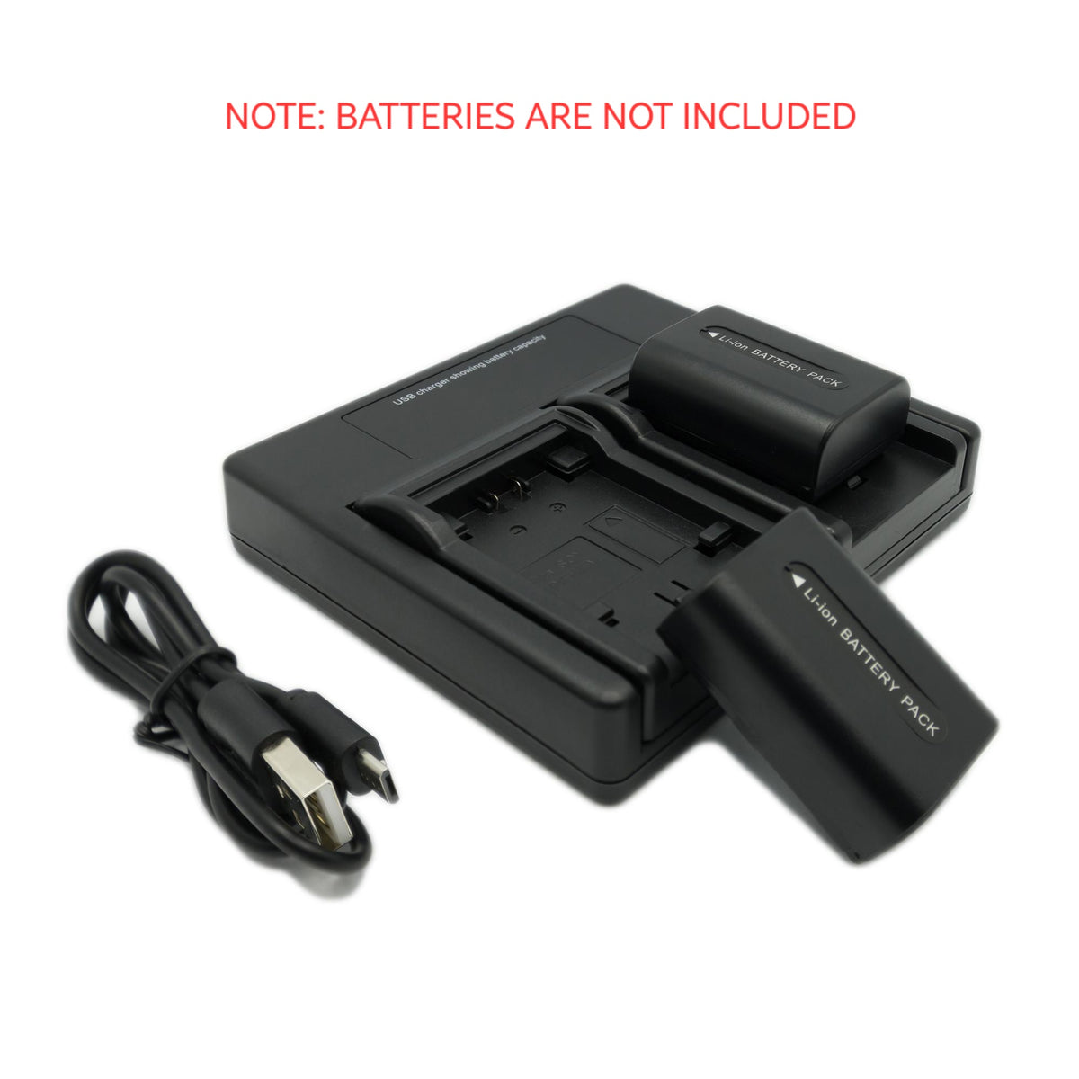Hridz NP-FH50 Dual Battery Charger for Sony Cyber-shot HX100V, HX200V & Alpha A230–A390