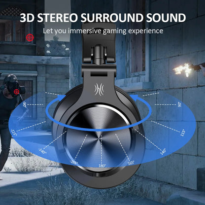Profesisonal Wired Gaming Headset Gamer Hi-Res Over Ear Audio Headphones With Detachable Microphone