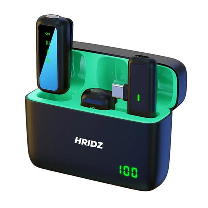 Hridz Proffesional 2in1 Portable Wireless Microphone 2.4g Dual Microphone for Vlog Singing Teaching Recording