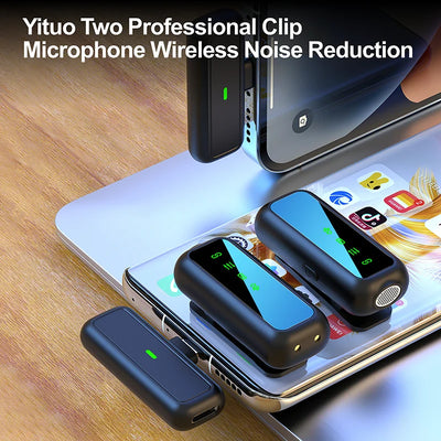 Hridz Proffesional 2in1 Portable Wireless Microphone 2.4g Dual Microphone for Vlog Singing Teaching Recording