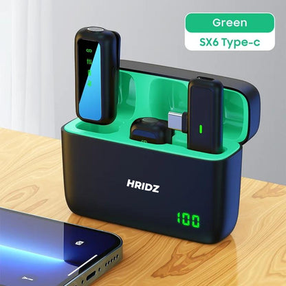 Hridz Proffesional 2in1 Portable Wireless Microphone 2.4g Dual Microphone for Vlog Singing Teaching Recording