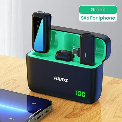 Hridz Proffesional 2in1 Portable Wireless Microphone 2.4g Dual Microphone for Vlog Singing Teaching Recording