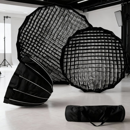 Hridz Quick-Setup Octagon Softbox with Bowens Mount for Studio Flash & LED Video Light – 65cm / 90cm with Grid & Diffuser Cloth