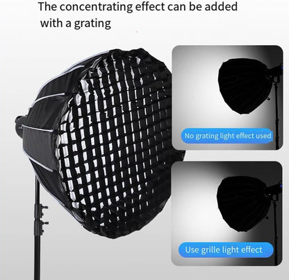 Hridz Quick-Setup Octagon Softbox with Bowens Mount for Studio Flash & LED Video Light – 65cm / 90cm with Grid & Diffuser Cloth