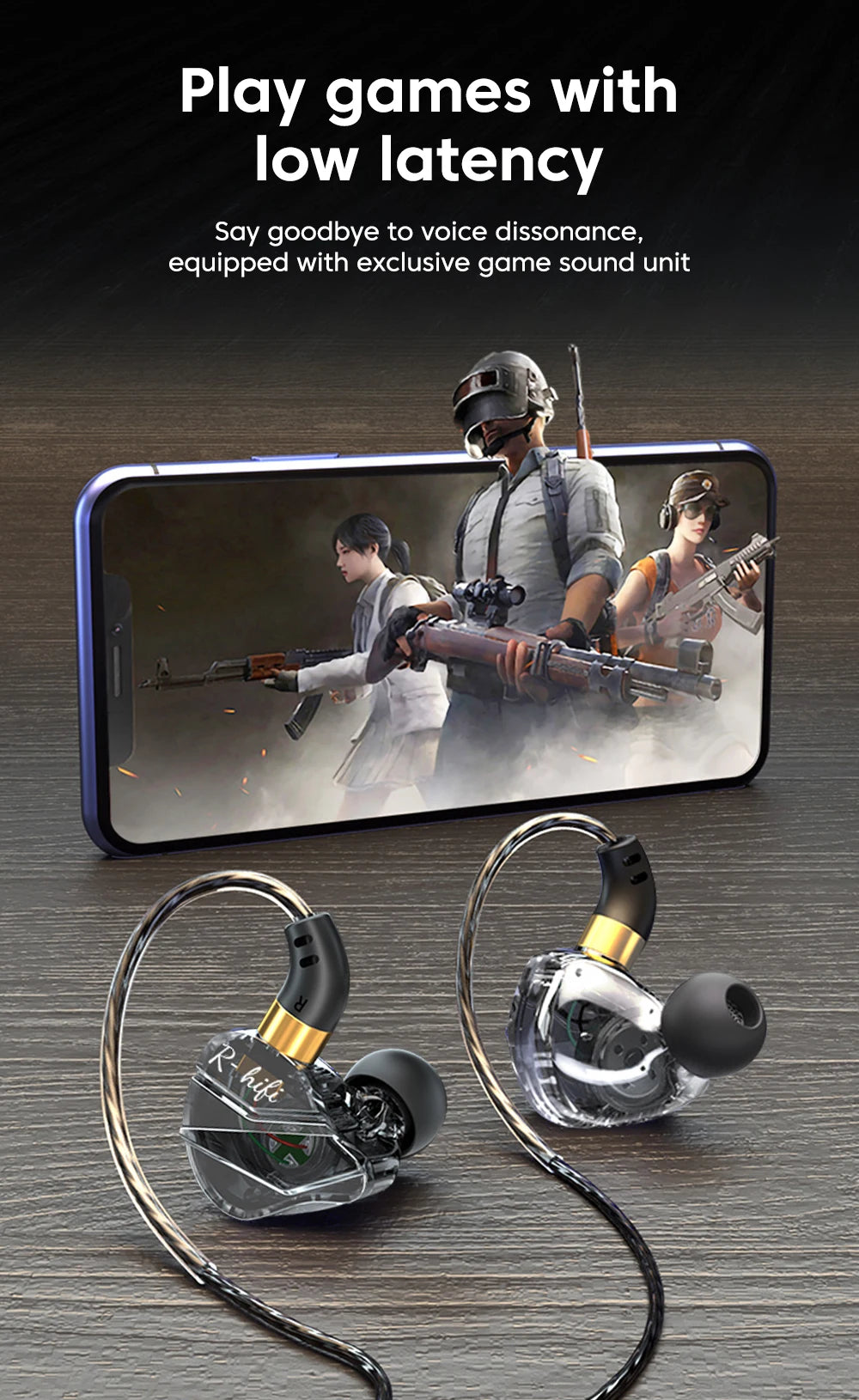 Hridz R-HiFi S16 Type-C Wired Gaming In Ear Earphones with Microphone HiFi Bass for Gaming, Music & Calls