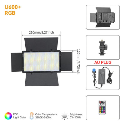 Hridz RGB LED Video Light – Dimmable Bi-Color, Adjustable RGB, Remote-Controlled Studio Lights for Photography