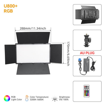 Hridz RGB LED Video Light – Dimmable Bi-Color, Adjustable RGB, Remote-Controlled Studio Lights for Photography